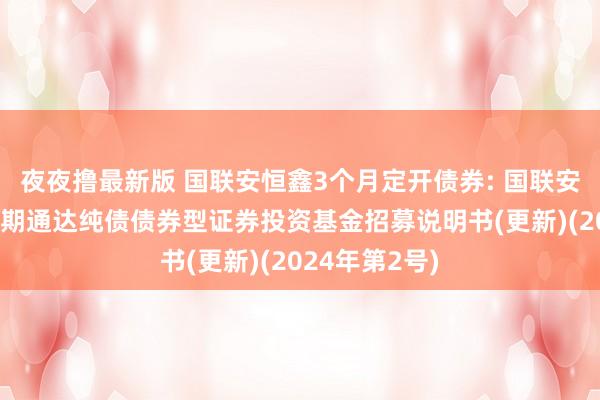 夜夜撸最新版 国联安恒鑫3个月定开债券: 国联安恒鑫3个月如期通达纯债债券型证券投资基金招募说明书(更新)(2024年第2号)