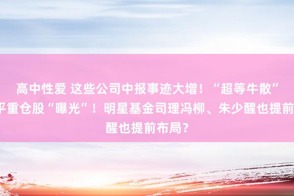 高中性爱 这些公司中报事迹大增！“超等牛散”赵建平重仓股“曝光”！明星基金司理冯柳、朱少醒也提前布局？