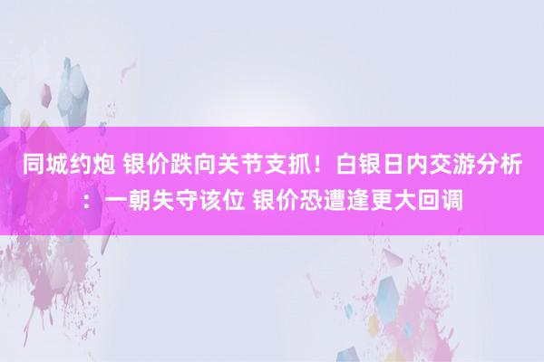 同城约炮 银价跌向关节支抓！白银日内交游分析：一朝失守该位 银价恐遭逢更大回调