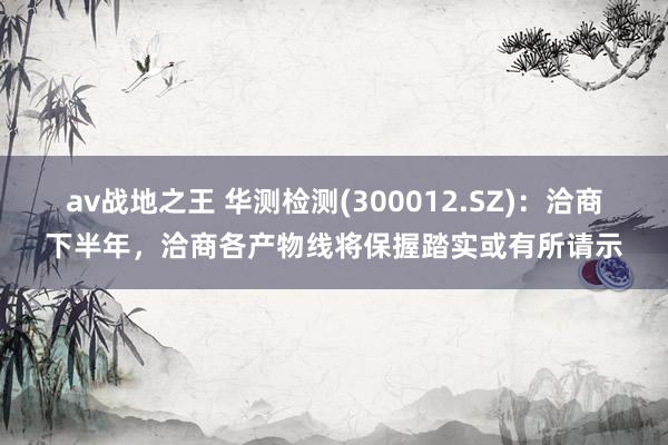 av战地之王 华测检测(300012.SZ)：洽商下半年，洽商各产物线将保握踏实或有所请示