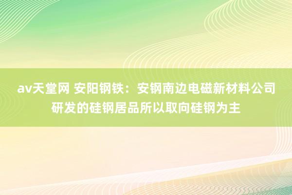 av天堂网 安阳钢铁：安钢南边电磁新材料公司研发的硅钢居品所以取向硅钢为主