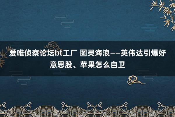 爱唯侦察论坛bt工厂 图灵海浪——英伟达引爆好意思股、苹果怎么自卫